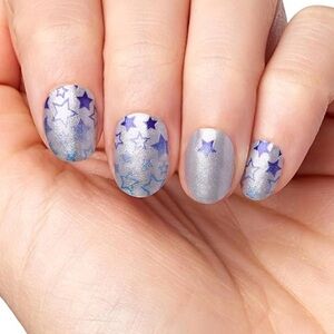 Color Street Walk of Fame nail strips. Starry Blue and Silver Nail Wraps